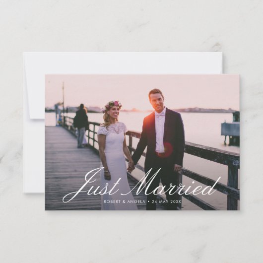 moderne huwelijksbrief met lettering bedankkaart (Voorkant)