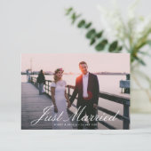 moderne huwelijksbrief met lettering bedankkaart (Staand voorkant)