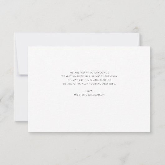 moderne huwelijksbrief met lettering bedankkaart (Achterkant)