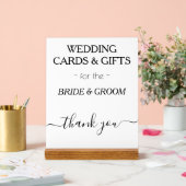 Moderne Huwelijkscadeaus Wit Zwart Typografie Acryl Bord (Huwelijk)