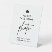 Moderne huwelijkscamera Foto's tekenen Reclamebord Met Voetstuk (Voorkant)