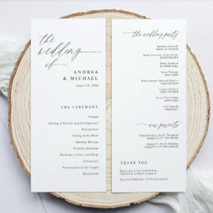 Moderne Huwelijksceremonie Script Calligrafie Eleg Programmakaart