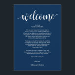 Moderne huwelijksdag welkom en routebeschrijving K Programmakaart<br><div class="desc">Moderne Rustieke Trouwdag Welkom,  Evenementen en Reisroute Kaart,  in Navy Blue thema. #TeeshaDerrick</div>