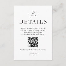 Moderne Huwelijksdetails Bijlage Scan QR-codekaart