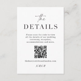 Moderne Huwelijksdetails Bijlage Scan QR-codekaart