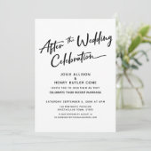 Moderne Huwelijksfeest na de Bruiloft Gouden Strep Kaart (Staand voorkant)