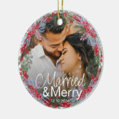 Moderne huwelijksfeestdagen keramisch ornament (Links)