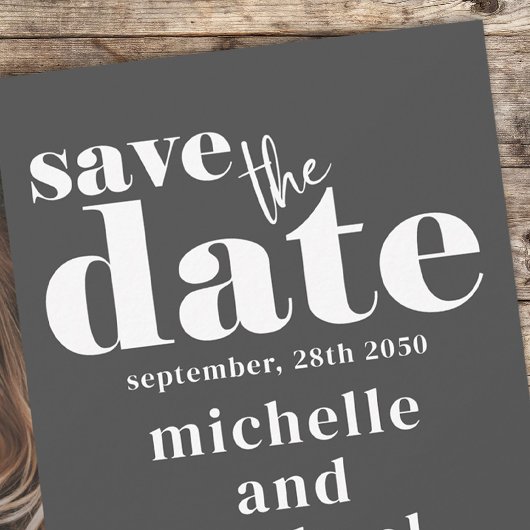 Moderne huwelijksfoto Bewaar de datum Custom Save The Date