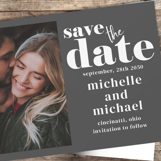 Moderne huwelijksfoto Bewaar de datum Custom Save The Date
