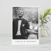 Moderne huwelijksfoto Dank u kaart (Staand voorkant)