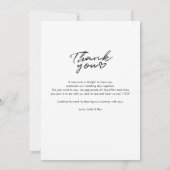 Moderne Huwelijksfoto Script Bedankkaart (Achterkant)