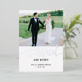 Moderne huwelijksfoto Silver Folie Feestdagenkaart (Staand Voorkant)