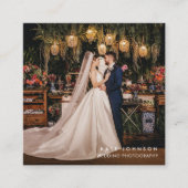 Moderne huwelijksfotograaf QR Code Social Media Vierkante Visitekaartje (Voorkant)