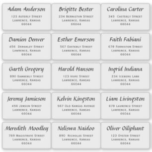 Moderne Huwelijksgast Individuele Namen en Adres Sticker