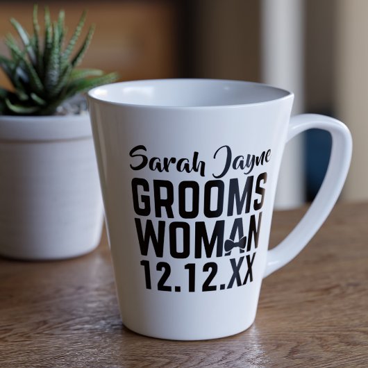 Moderne huwelijksgunst Groomsvrouw Latte Mok