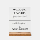 Moderne Huwelijksgunsten Zwart Typografie Wissen Acryl Bord (Voorkant)