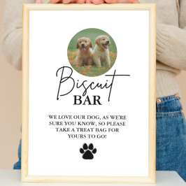 Moderne huwelijkshond traktatie teken biscuit bar  poster
