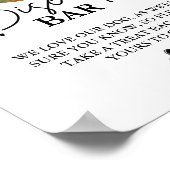 Moderne huwelijkshond traktatie teken biscuit bar  poster (Hoek)