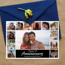 Moderne Huwelijksjubileum Foto Collage Foliekaart
