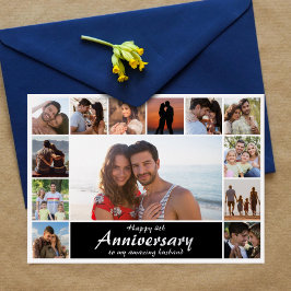 Moderne Huwelijksjubileum Foto Collage Foliekaart Folie Uitnodiging