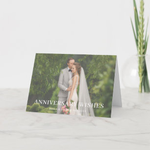 Moderne Huwelijksjubileum Liefde Trouwfoto Ontwerp Kaart