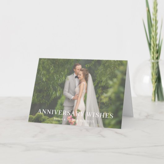 Moderne Huwelijksjubileum Liefdesfotodesign Kaart (Voorkant)