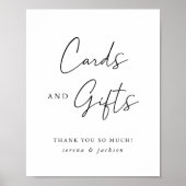 Moderne huwelijkskaarten en cadeaubordje poster (Voorkant)