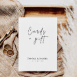 Moderne huwelijkskaarten en cadeaus teken, kaart<br><div class="desc">Onze moderne Kaarten & Geschenken Teken zal de perfecte touch toe te voegen aan uw bruiloft receptie cadeau tafel. De sjabloon is volledig bewerkbaar en stelt u in staat om eenvoudig de tekst en kleuren aan te passen aan uw voorkeuren en die speciale details aan uw bruiloft toe te voegen....</div>