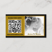 Moderne huwelijkskaarten, QR-code, foto, zwart Visitekaartje (Voorkant)
