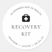 Moderne Huwelijkskater Herstel Kit Ronde Sticker (Voorkant)
