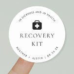 Moderne Huwelijkskater Herstel Kit Ronde Sticker<br><div class="desc">Modern Wedding Hangover Recovery Kit Stickers | overlevingsuitrusting</div>