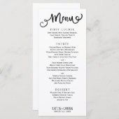 Moderne huwelijksmenu's | Rustieke typografie (zwa Menu (Voorkant / Achterkant)