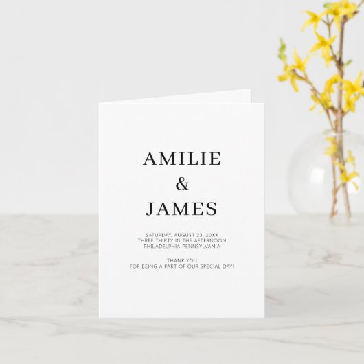 Moderne Huwelijksprogramma Tijdlijn Minimale Cerem Kaart (Gele Bloem)