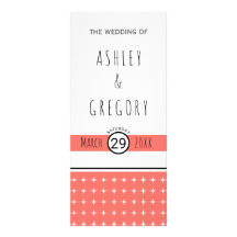 Moderne huwelijksprogramma voor levende koraaltypo