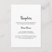 Moderne huwelijksreceptie informatiekaartje (Voorkant)