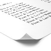 Moderne Huwelijksreceptie Zitkaart Poster (Hoek)