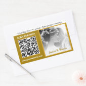Moderne Huwelijksstickers, QR-code, Foto, Goud Rechthoekige Sticker (Envelop)