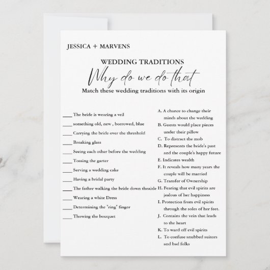 Moderne Huwelijkstradities Vrijgezellenfeest Game  Aankondiging (Voorkant)