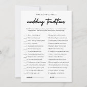 Moderne Huwelijkstradities Vrijgezellenfeest Game  Kaart (Voorkant)