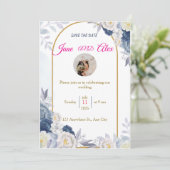 Moderne huwelijksuitnodiging Back Message Kaart (Staand voorkant)