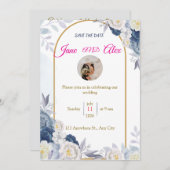 Moderne huwelijksuitnodiging Back Message Kaart (Voorkant / Achterkant)