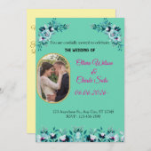 Moderne huwelijksuitnodiging Back Message Kaart (Voorkant / Achterkant)