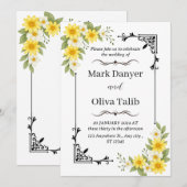 Moderne huwelijksuitnodiging | Elegant &  Kaart (Voorkant / Achterkant)