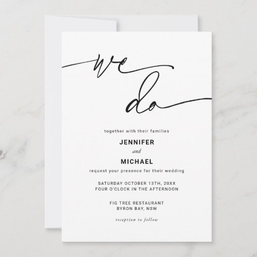 Moderne huwelijksuitnodiging kaart (Voorkant)