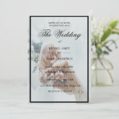 moderne huwelijksuitnodiging met elegante tekst kaart (Staand voorkant)