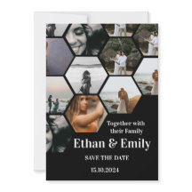 Moderne huwelijksuitnodiging met foto's