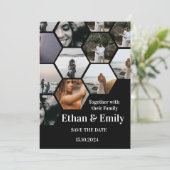 Moderne huwelijksuitnodiging met foto's kaart (Staand voorkant)