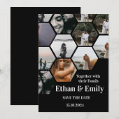 Moderne huwelijksuitnodiging met foto's kaart (Voorkant / Achterkant)