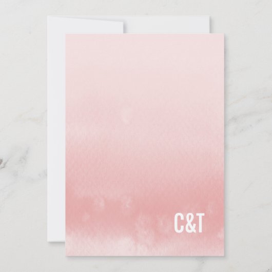 MODERNE HUWELIJKSUITNODIGING: ombre waterverf kora Kaart (Achterkant)