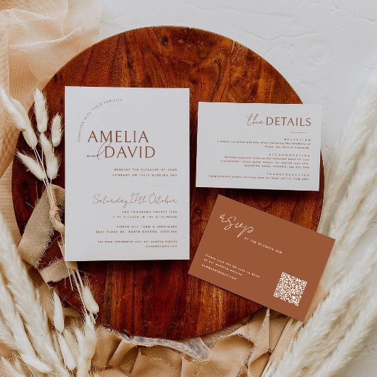 Moderne huwelijksuitnodiging Sjabloon Kaart